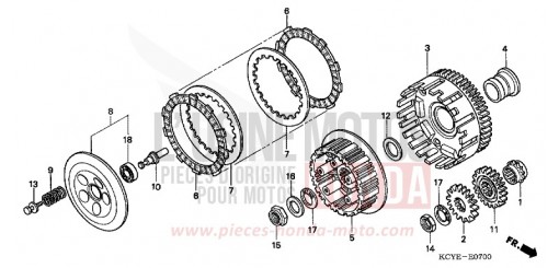 EMBRAYAGE XR400R4 de 2004